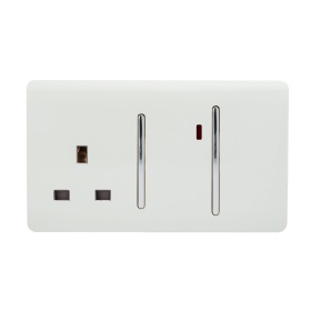ART-WHS213WH  45A Double Pole Switch With Socket & Neon Ice White